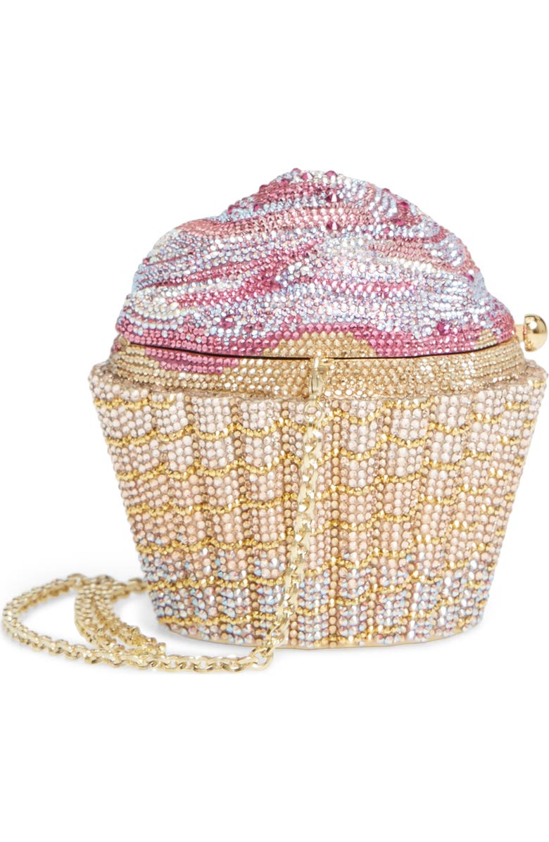 Judith Leiber Cupcake Crystal Embellished Clutch, Alternate, color,