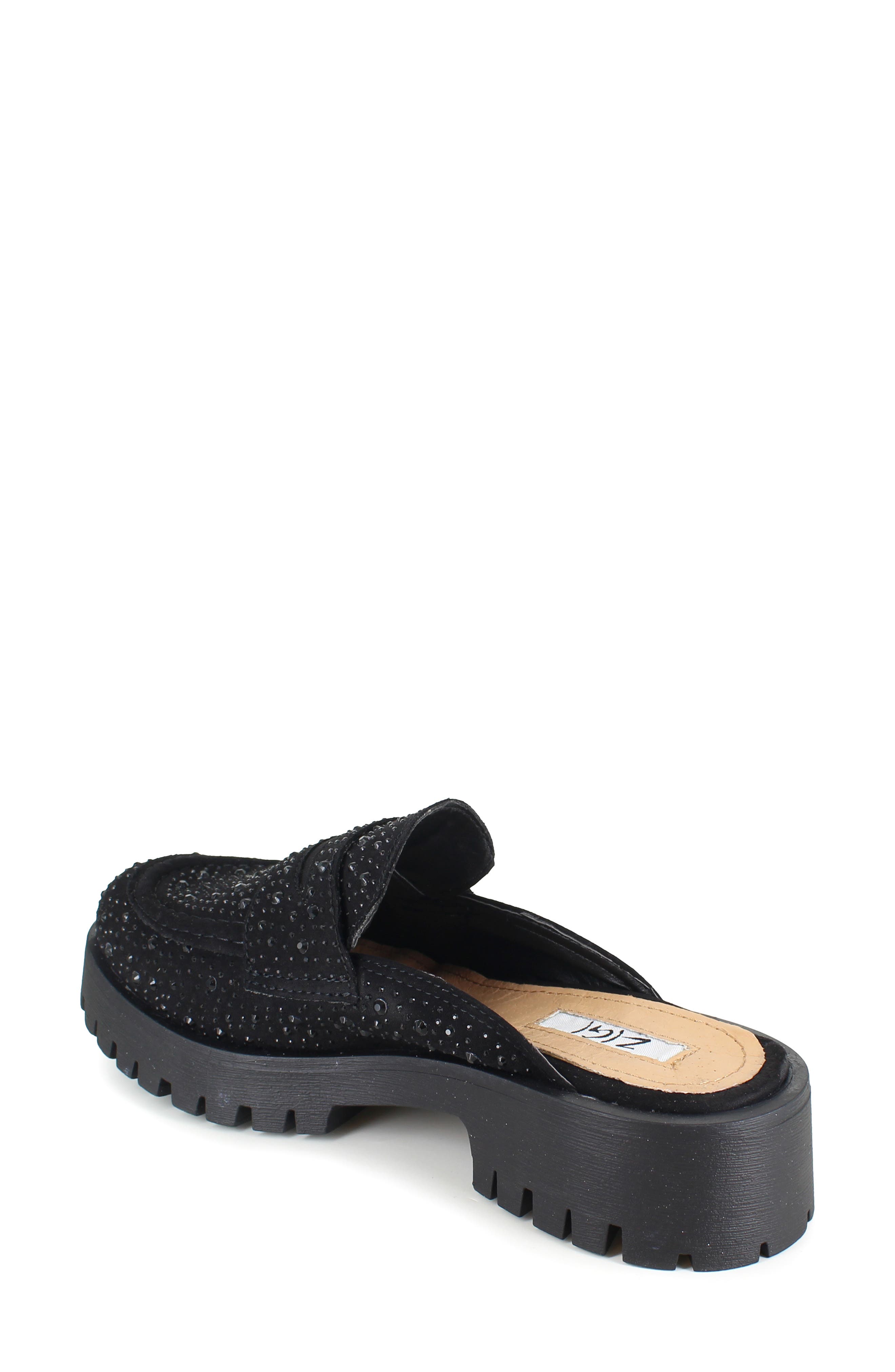 ZIGI Sachi Rhinestone Embellished Lug Sole Clog, Alternate, color, Black Suede