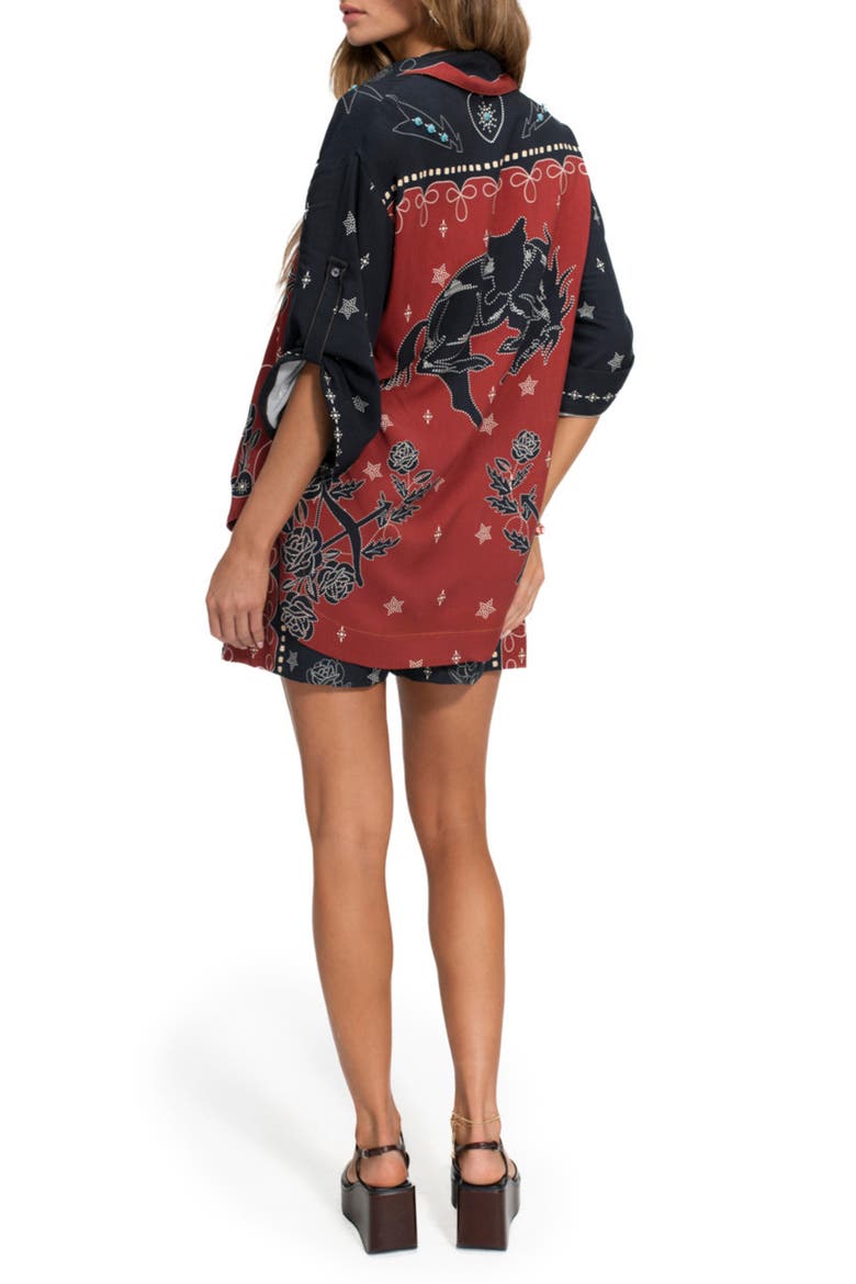 Linny Bowly Cover-up Shorts, Alternate, color, BLACK