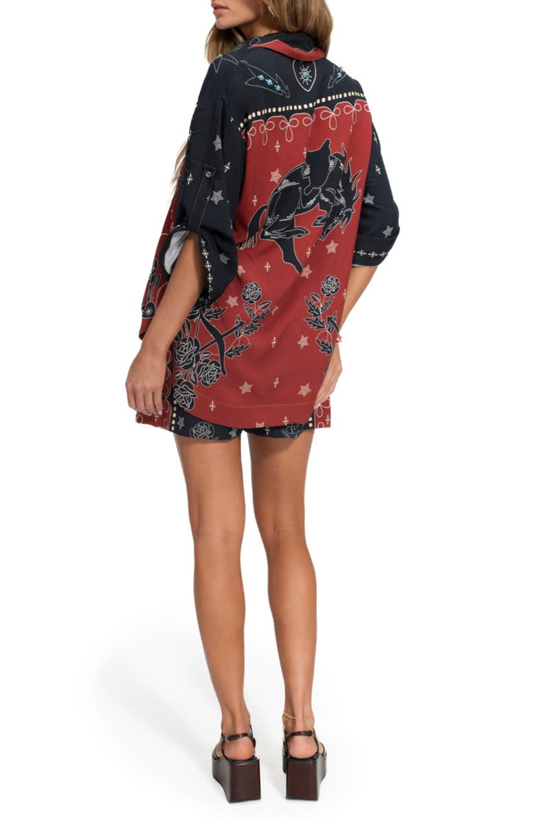 Agua Bendita Linny Bowly Cover-up Shorts, Alternate, color, Black