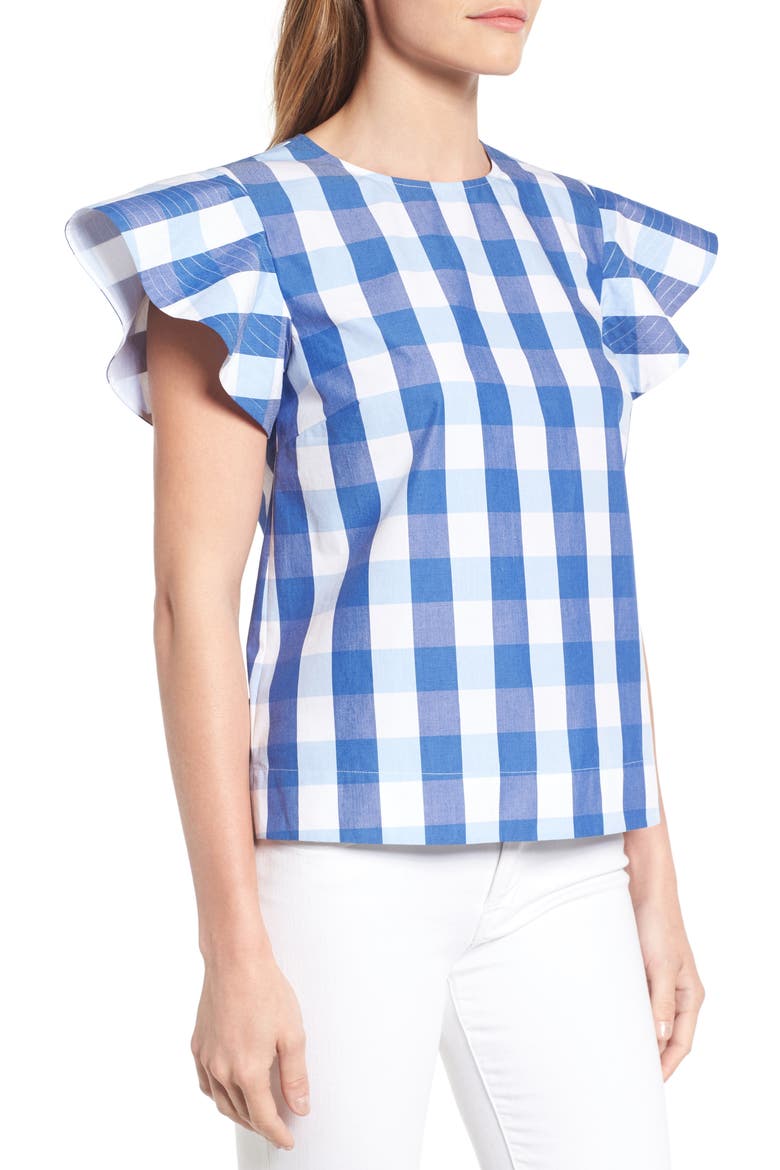 Cloister Gingham Cotton Top (Nordstrom Exclusive), Alternate, color, BLUE PARTON CHECK