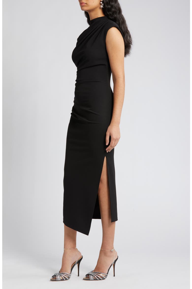 Dida Funnel Neck Cocktail Dress, Alternate, color, BLACK