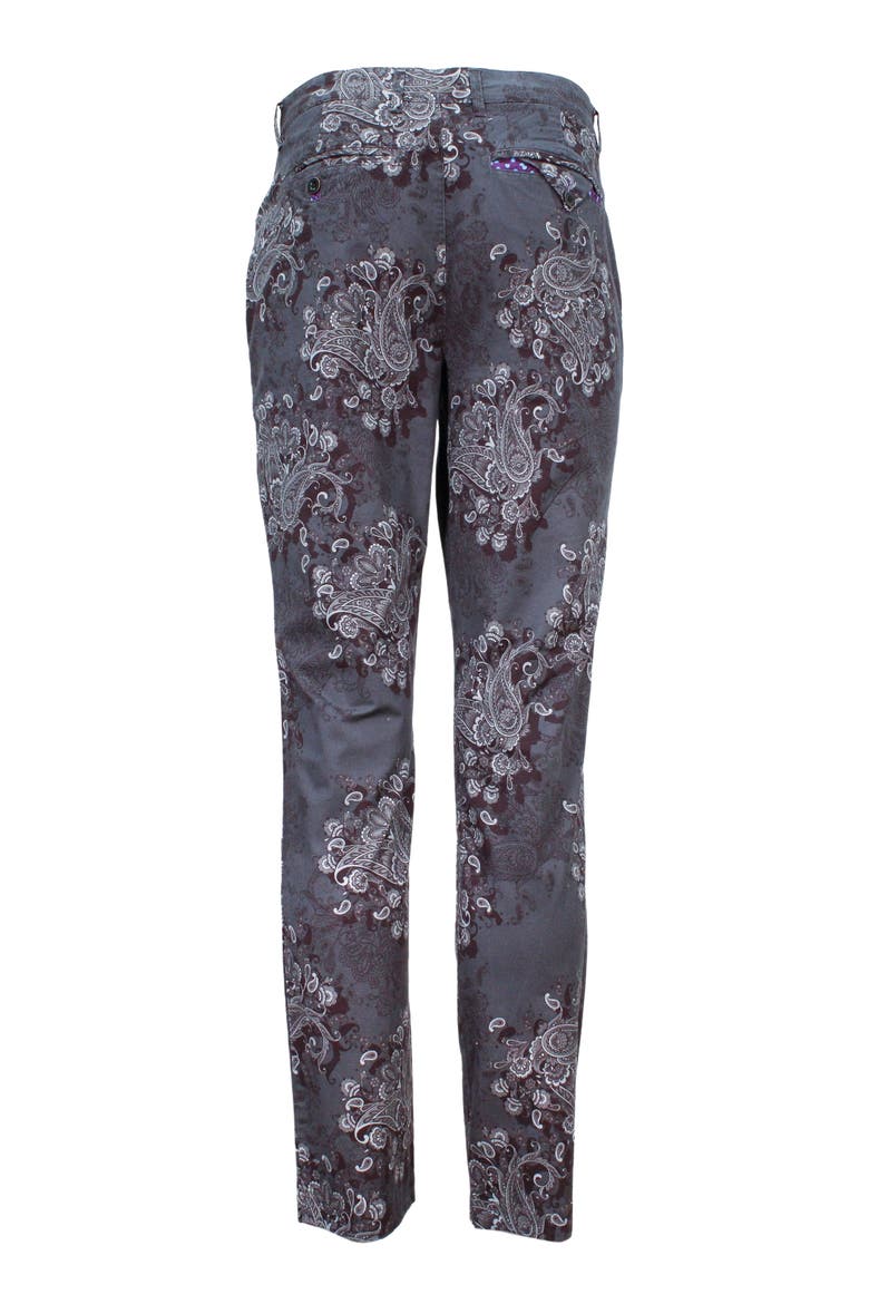 Charles Flat Front Chino Printed Pant, Alternate, color, Random Paisley Smoke