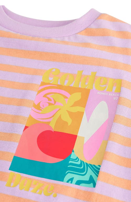 Next Kids' Stripe Graphic T-shirt In Pink