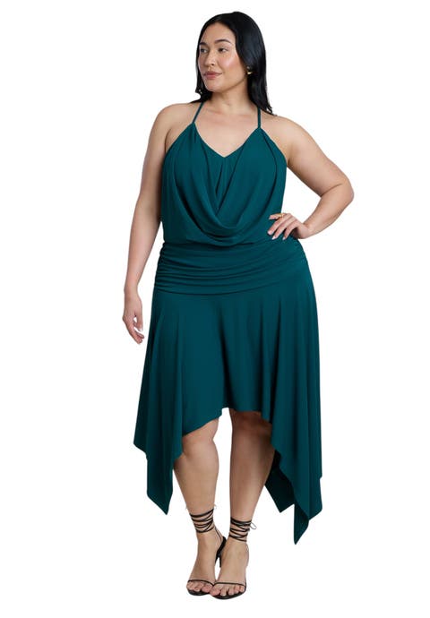 Asym Hem Draped Jersey Midi Dress (plus)