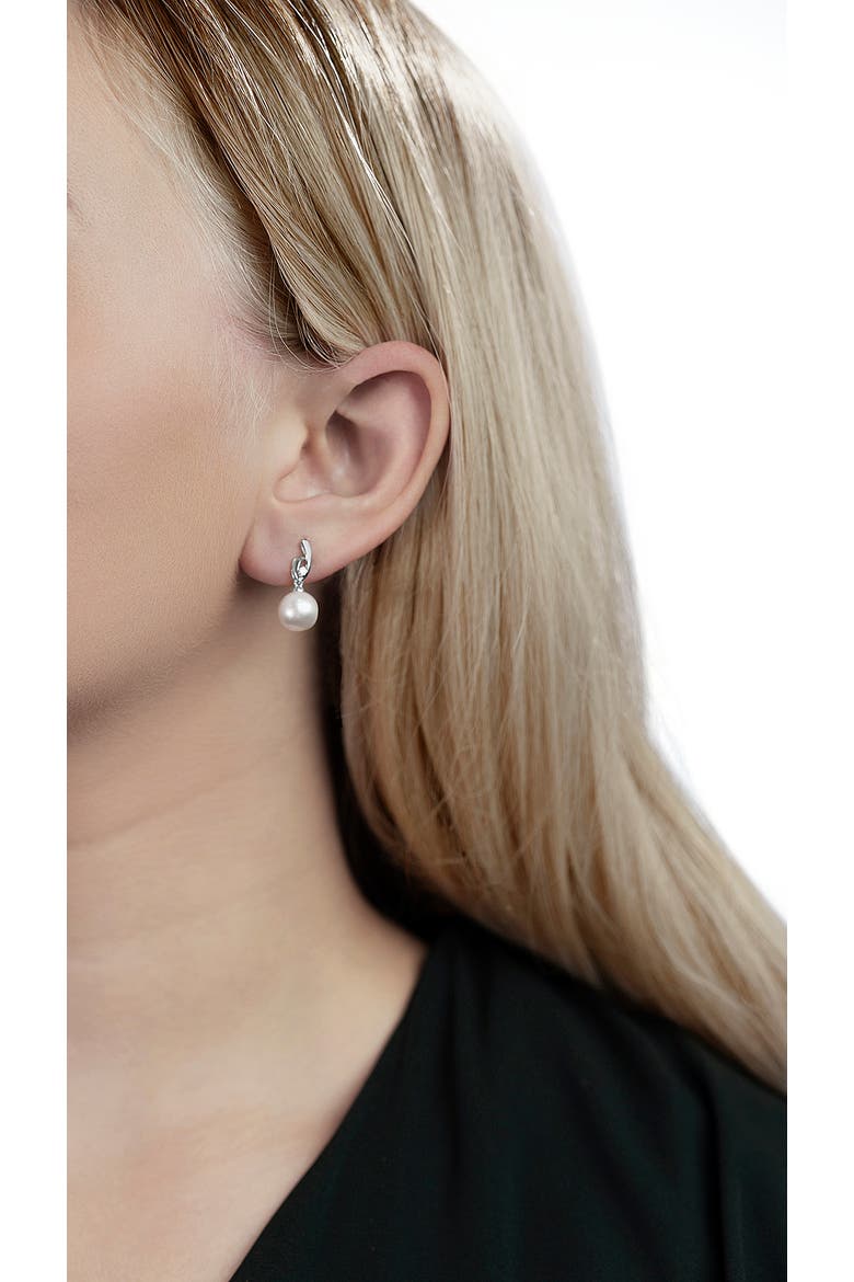 14K Gold Pink Freshwater Pearl & Diamond Lois Earrings, Alternate, color, Yellow Gold