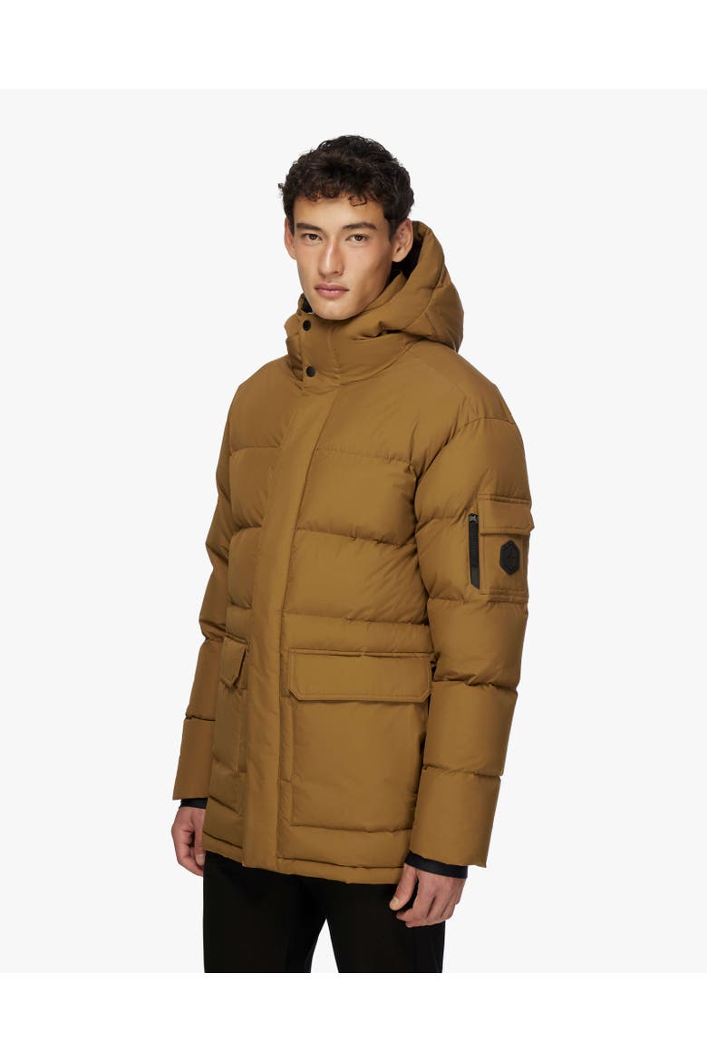 ALEXANDER | Hooded Recycled Down Winter Jacket, Alternate, color, Camel