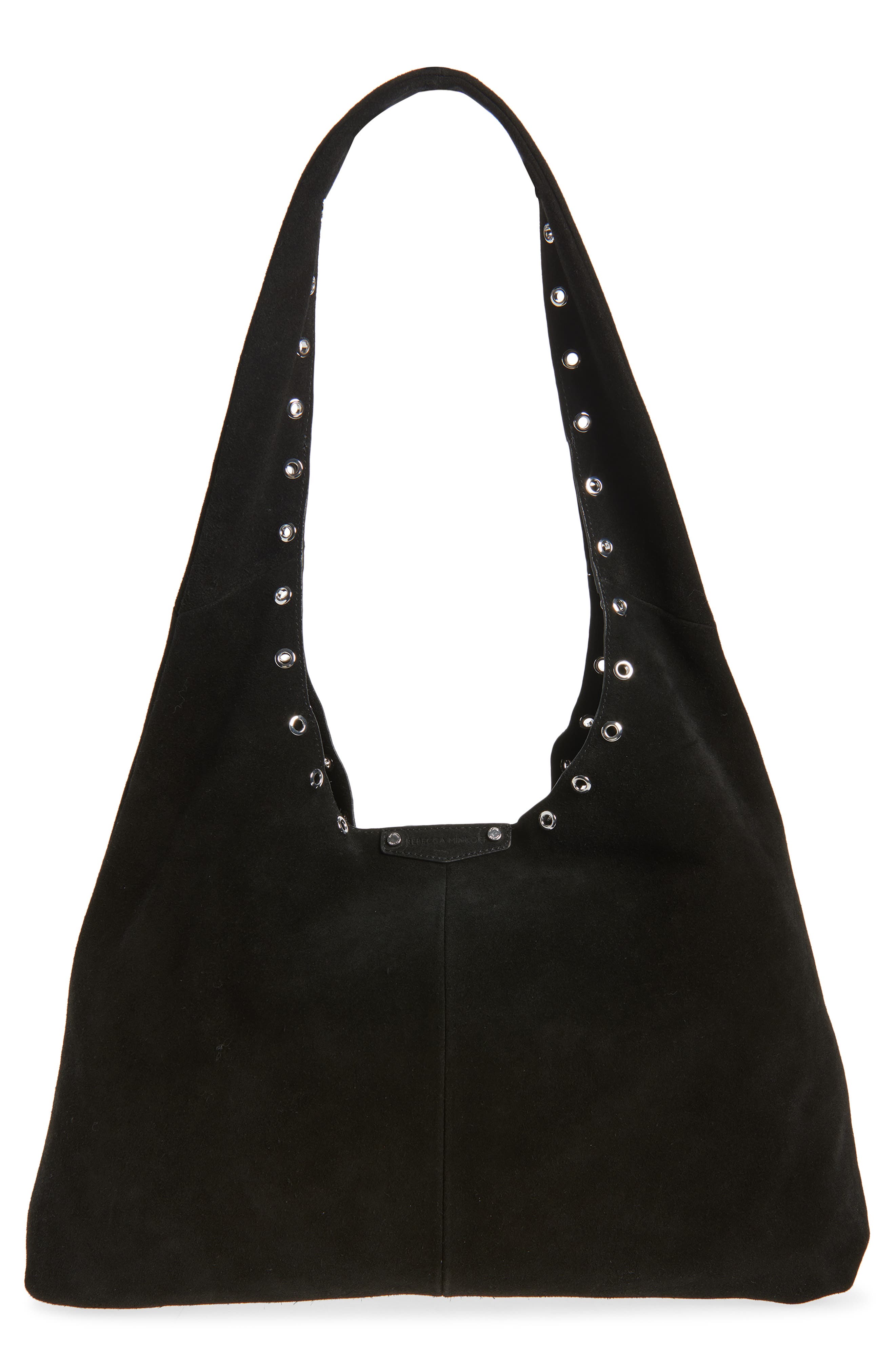 Rebecca Minkoff Industry Suede Slouchy Hobo Bag, Main, color, Black