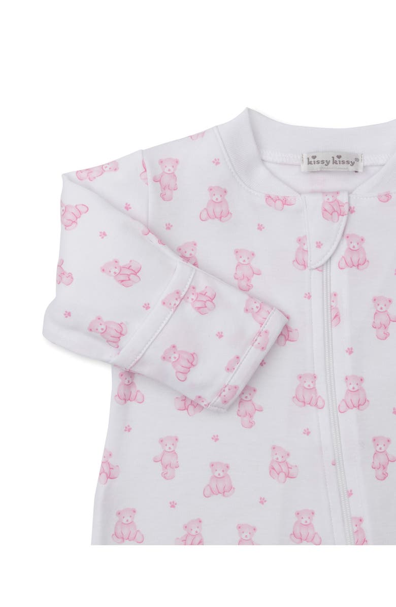 Kissy Kissy Print Pima Cotton Footie Baby), Alternate, color, Pink