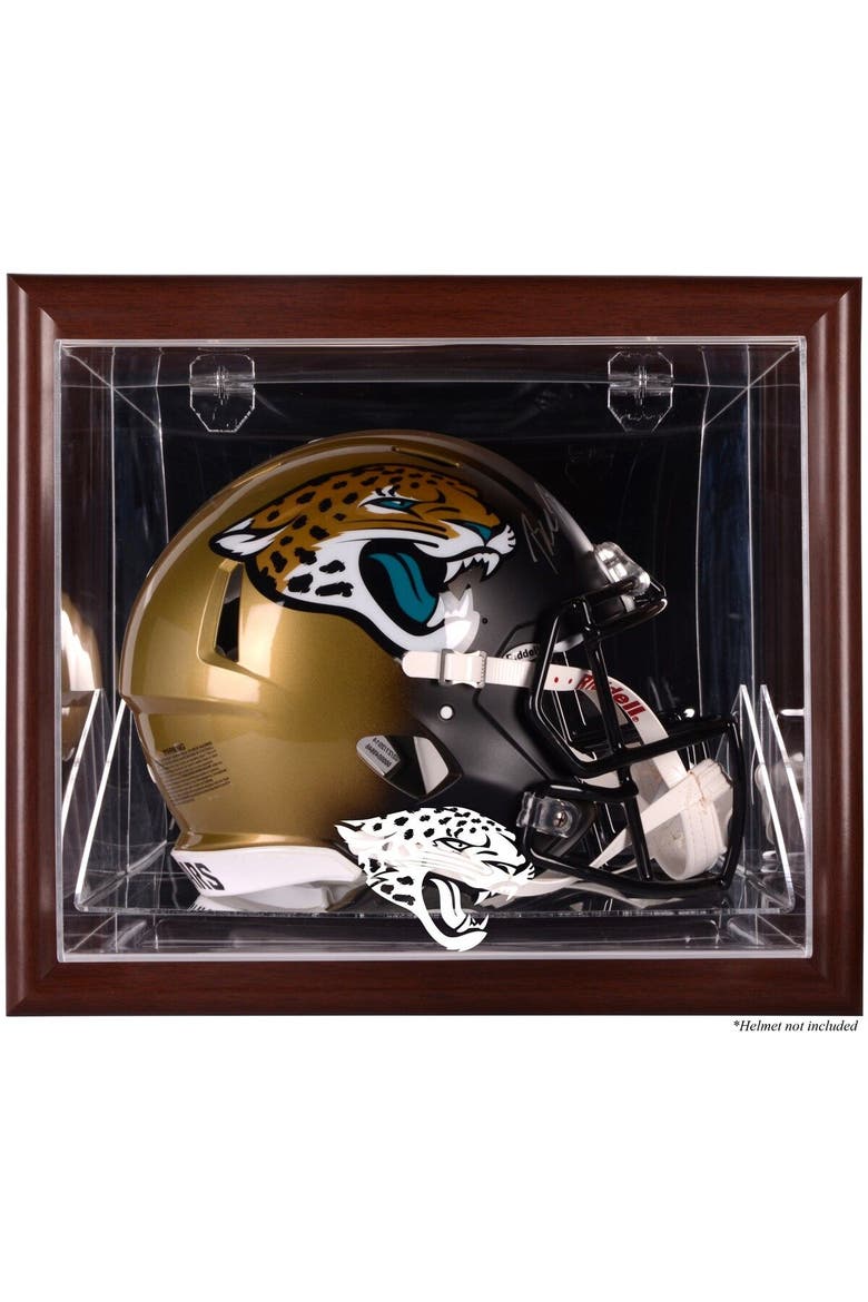Jacksonville Jaguars (2013-Present) Brown Framed Wall-Mountable Helmet Case, Main, color, Brown