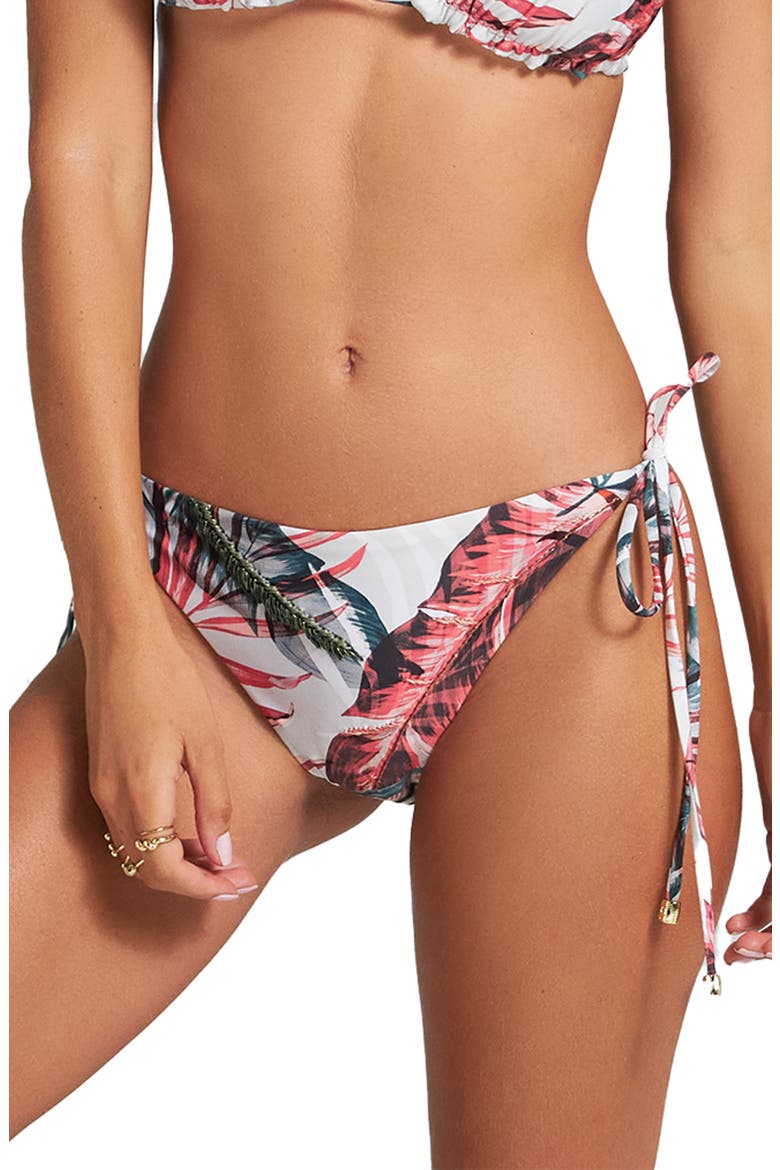 Side Tie Bikini Bottoms, Main, color, WHITE MULTI
