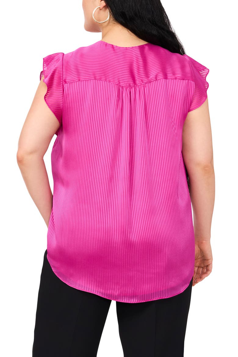 Satin Pinstripe Chiffon Top, Alternate, color, BLOOMBERRY
