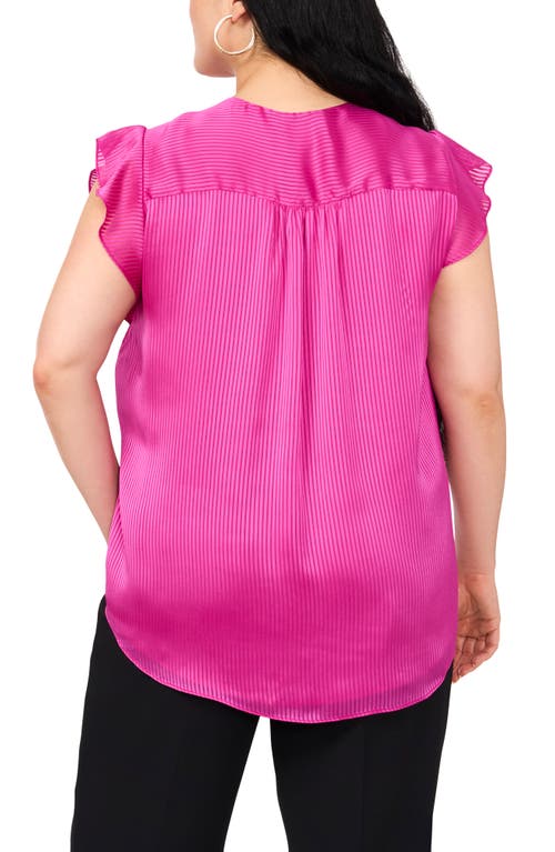 Vince Camuto Satin Pinstripe Chiffon Top In Purple