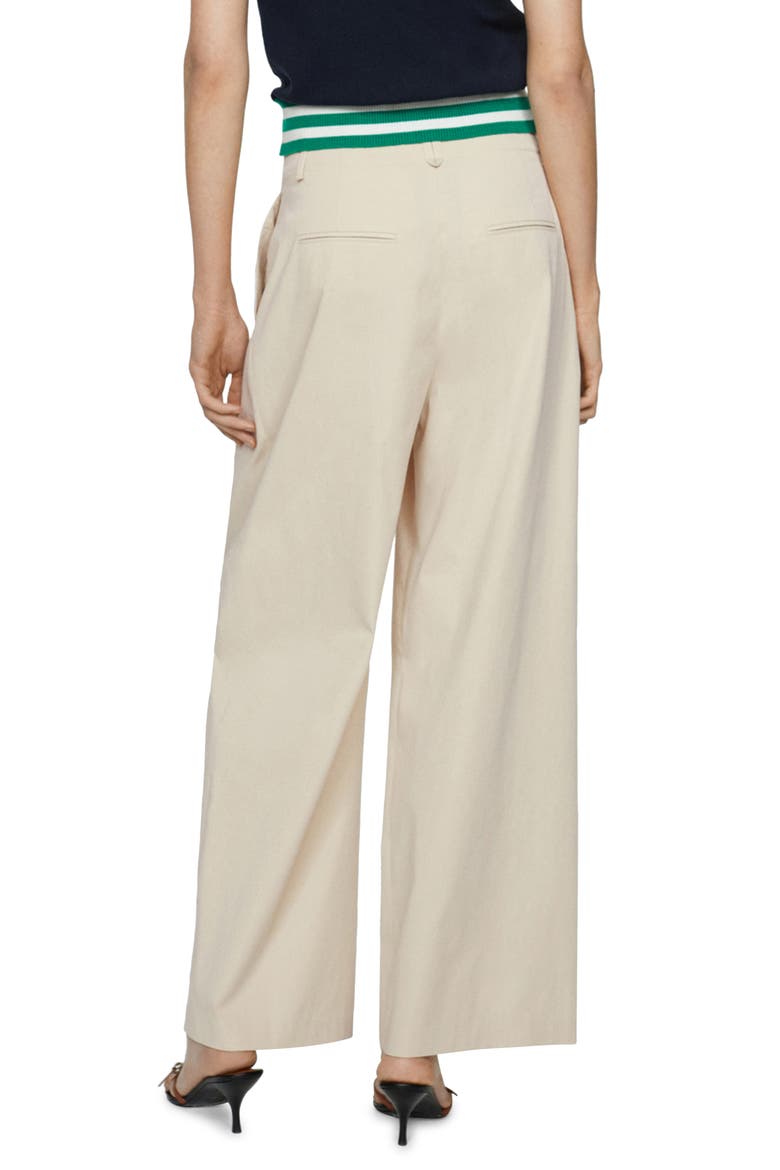Pleated Wide Leg Pants, Alternate, color, BEIGE