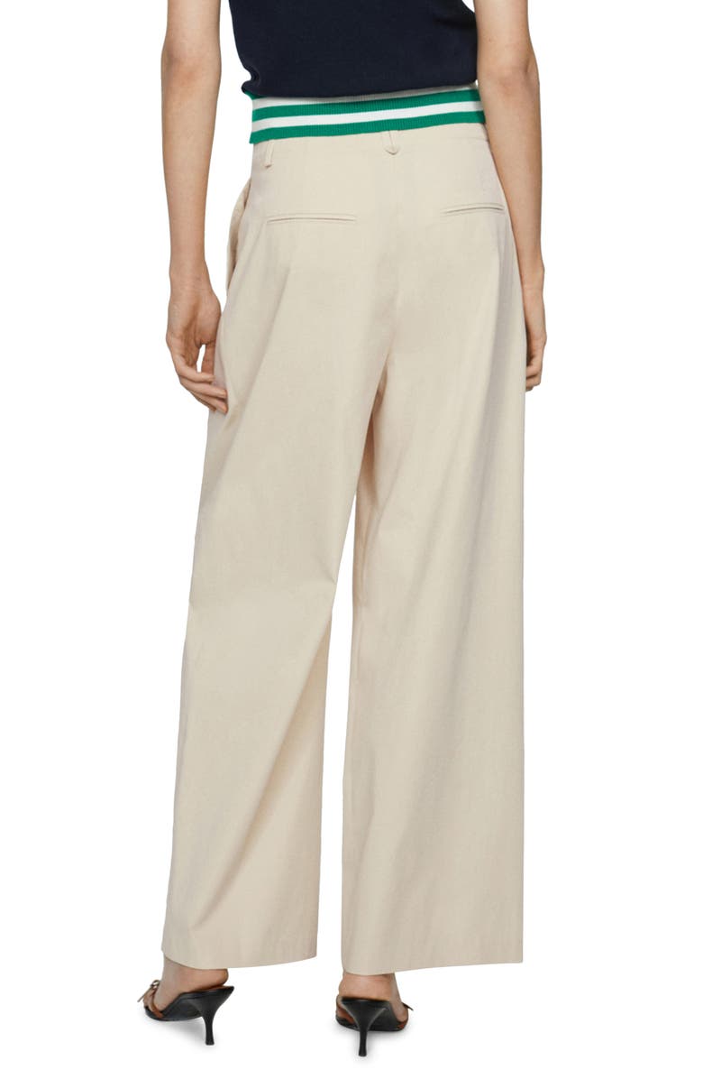 MANGO Pleated Wide Leg Pants, Alternate, color, 