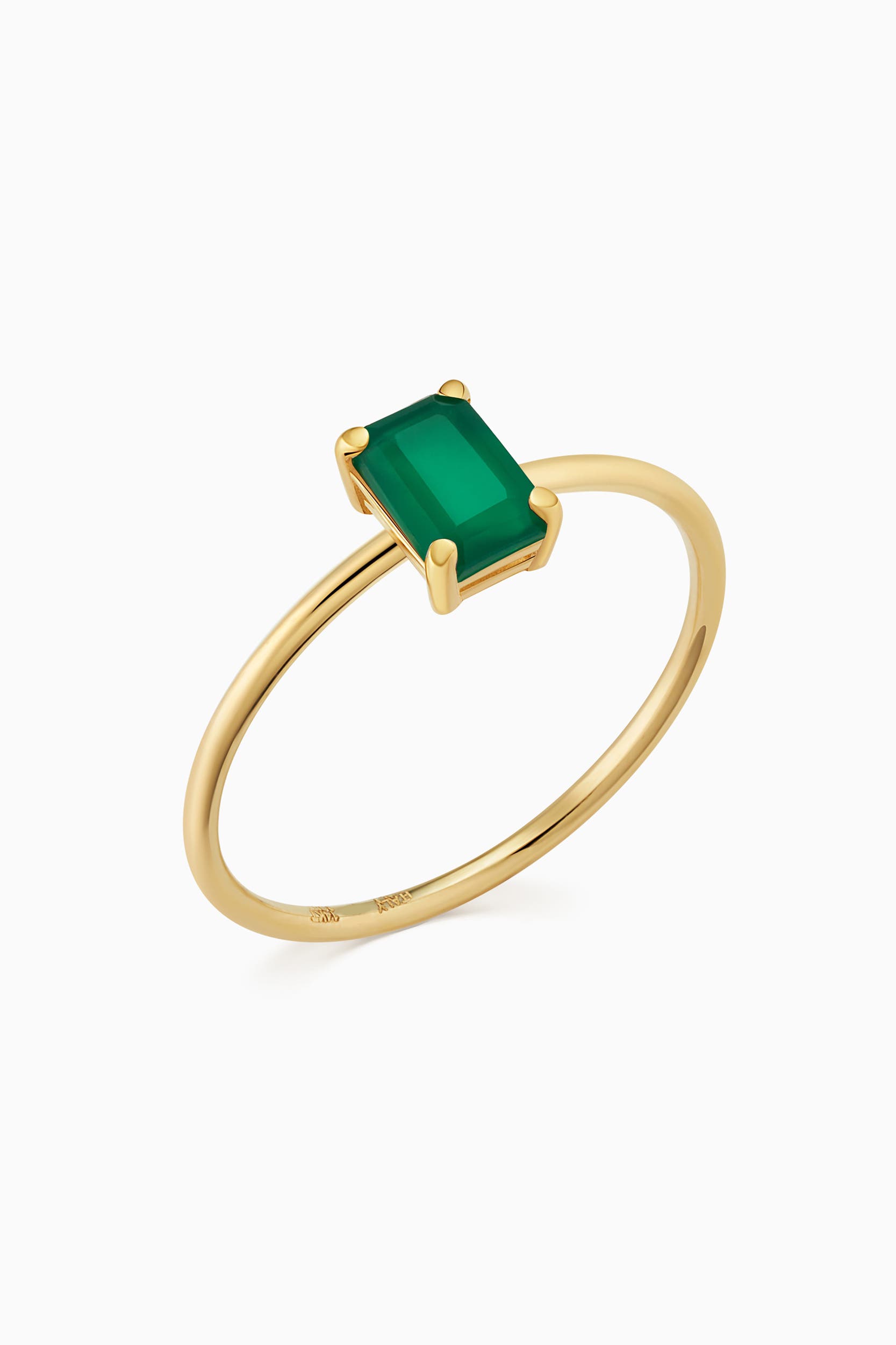 selected Yellow Gold - Green Agate