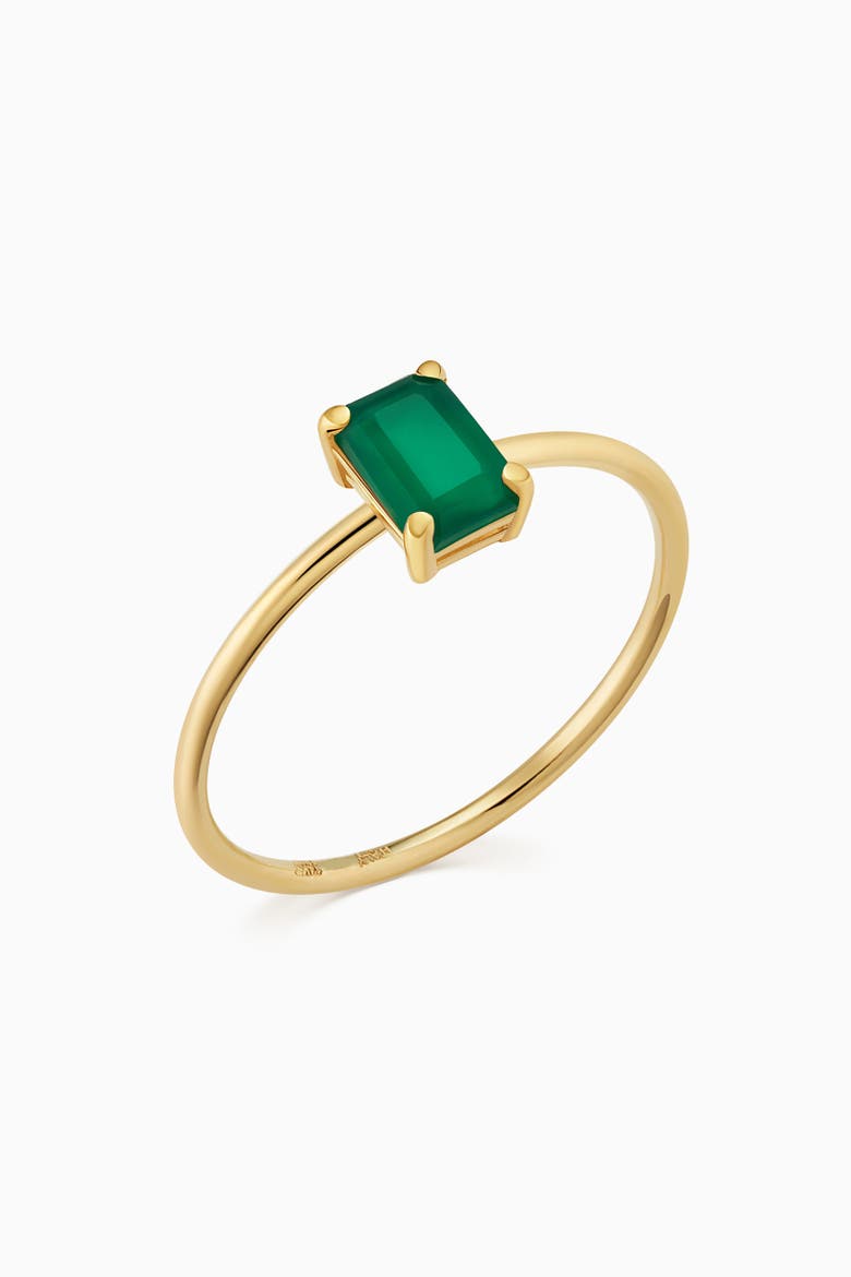 14K Gold Gemstone Vivid Ring, Main, color, Yellow Gold - Green Agate