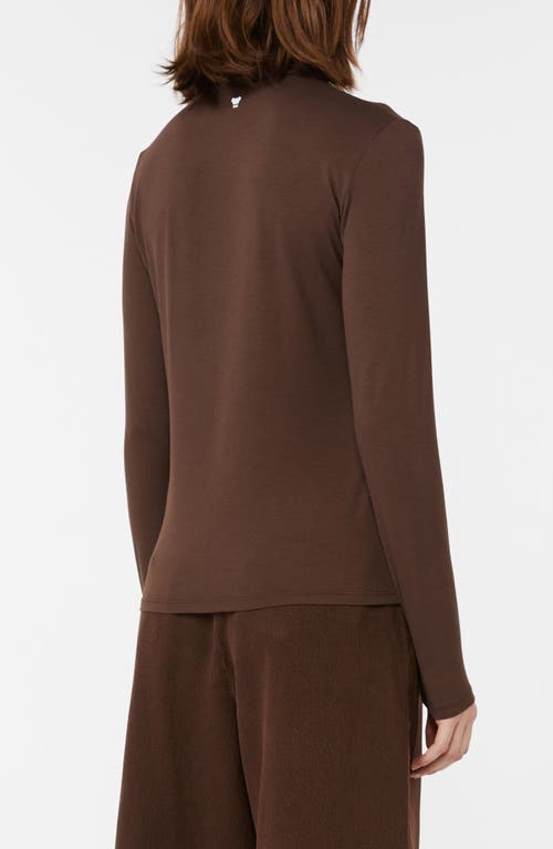 Weekend Max Mara Multif Stretch Jersey Turtleneck Top In Brown