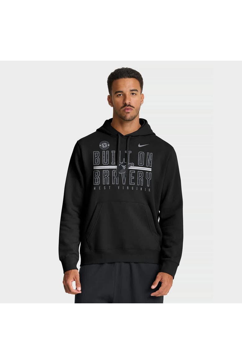 Men's Nike Black West Virginia Mountaineers Built on Bravery Club Fleece Hoodie, Main, color, Black