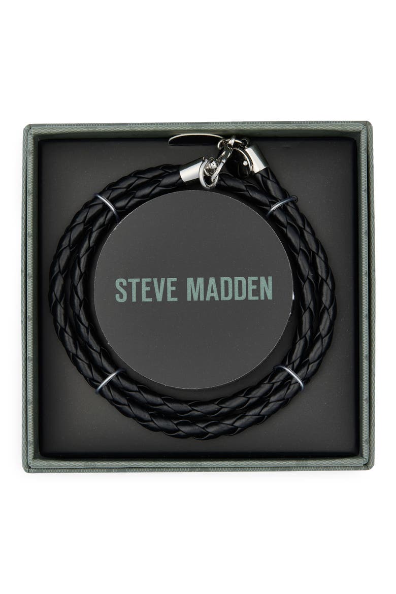 Men's Braided Wrap Bracelet, Main, color, BLACK
