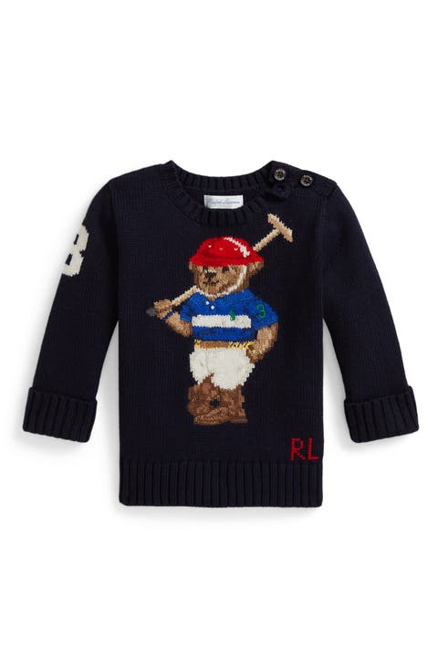 Polo Bear Cotton Crewneck Sweater (Baby)