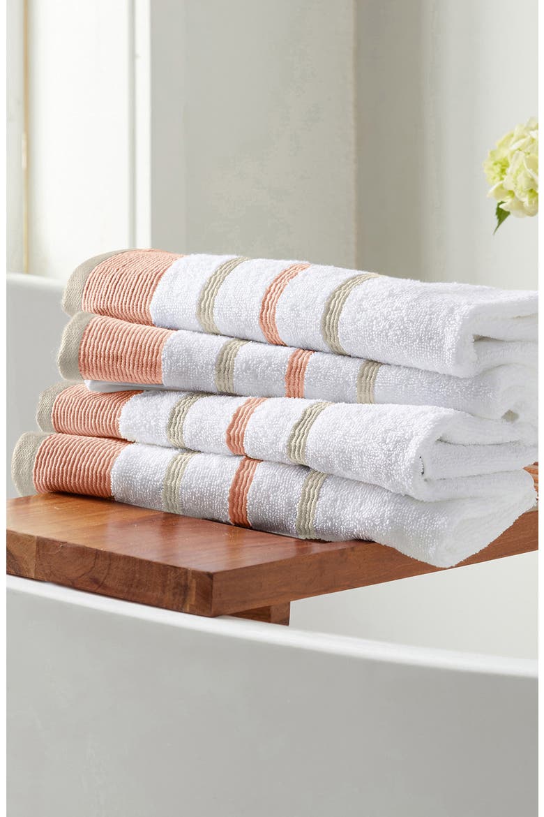 Luxurious Cotton 4-Pack Decorative Hand Towels, Alternate, color, CLAY / TAUPE