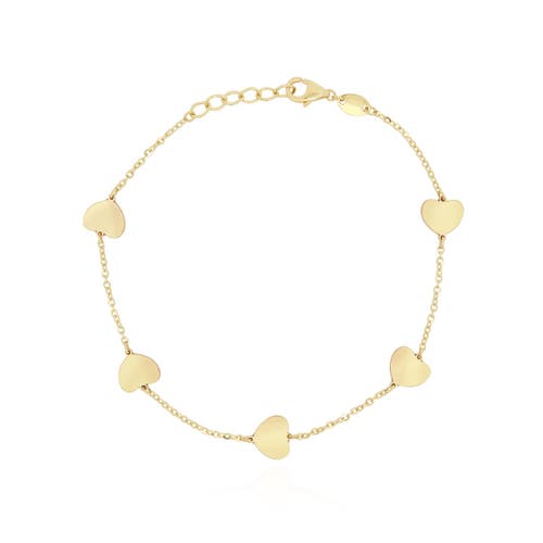 The Lovery Fine Jewelry Gold Heart Station Bracelet In Gold