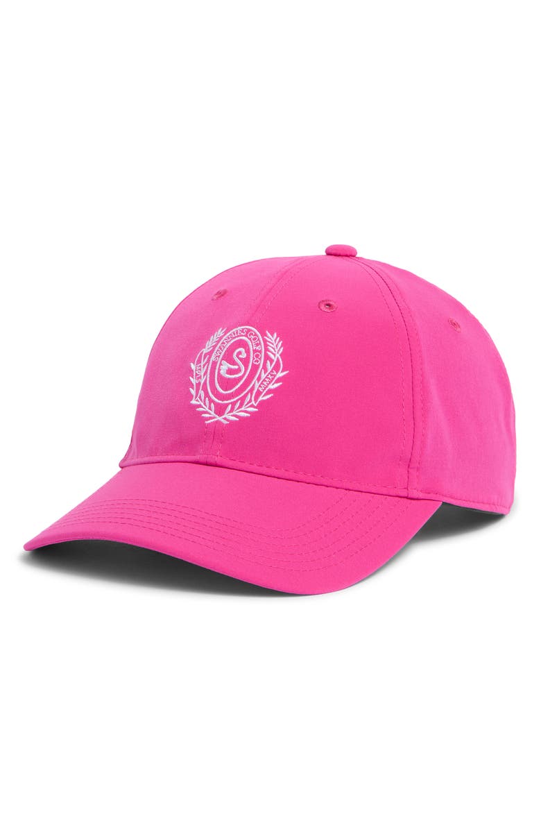Swannies Emblem Snapback Baseball Cap, Main, color, Raspberry
