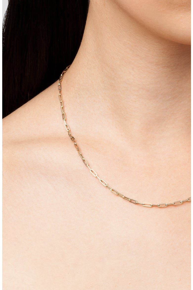 Medium Paperclip Chain Necklace, Alternate, color, Yellow Gold
