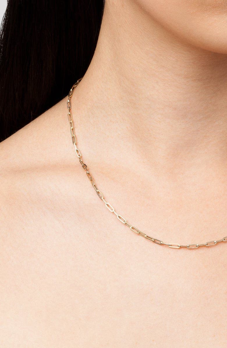 Aurate New York Medium Paperclip Chain Necklace, Alternate, color, Yellow Gold