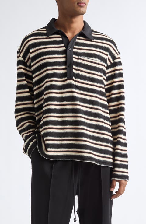 Striped Long Sleeve Polo