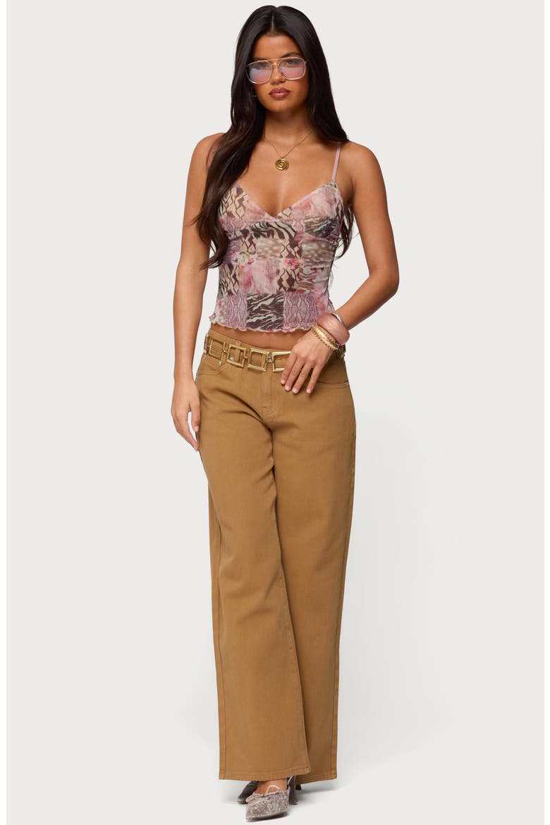 Roman Slouchy Low Rise Wide Leg Jeans, Alternate, color, CAMEL