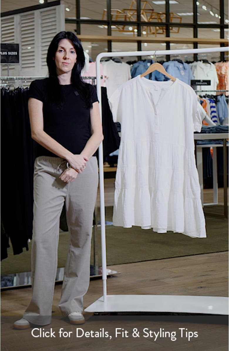 Cotton Gauze Tiered Popover Dress, sales video thumbnail