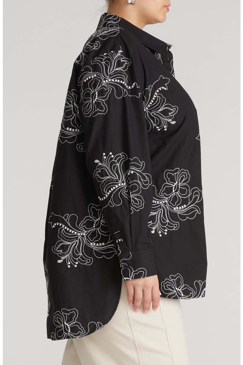 The Artist Poplin Shirt, Alternate, color, HIBISCUS EMBROIDERY