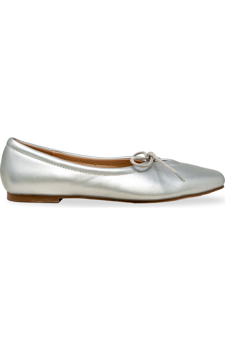 CHASE AND CHLOE Tie Ballerina Flat, Alternate, color, Silver Pu