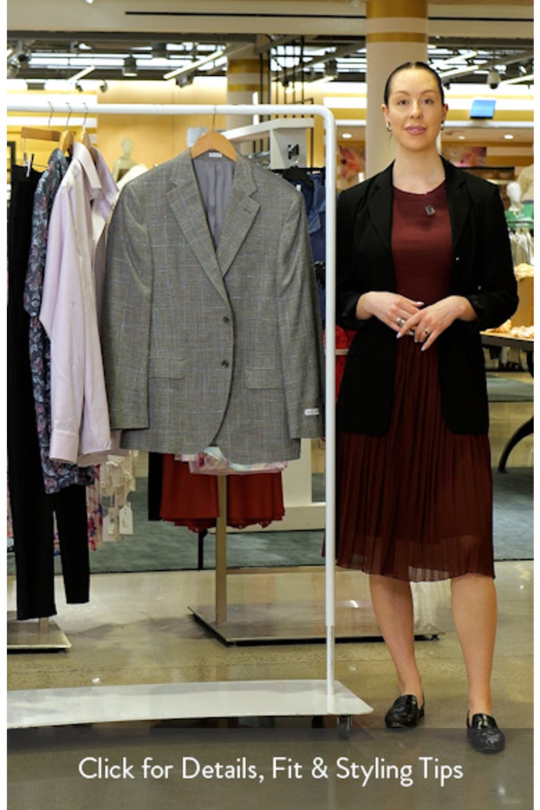 Flynn Classic Fit Check Wool & Silk Blend Sport Coat video