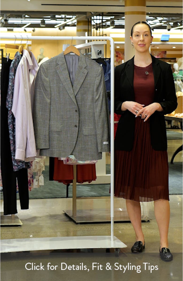 Flynn Classic Fit Check Wool & Silk Blend Sport Coat, sales video thumbnail