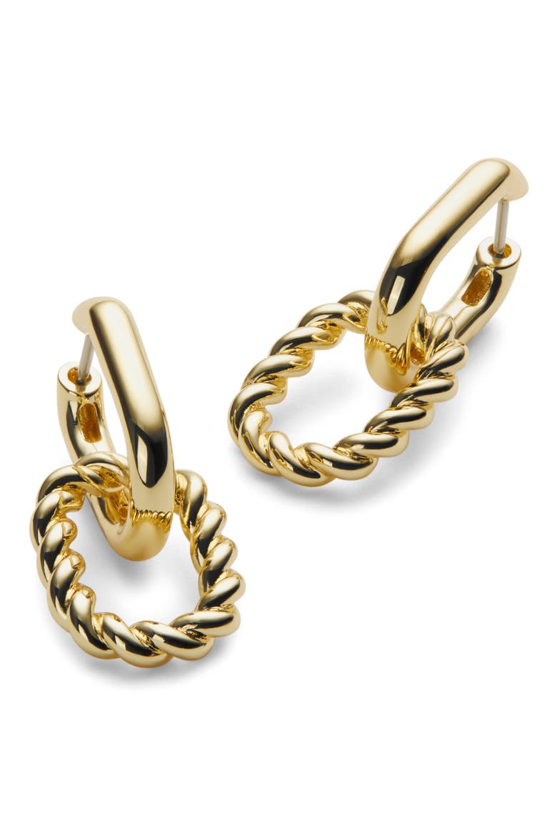 Ash Double Hoop Earrings, Alternate, color, GOLD