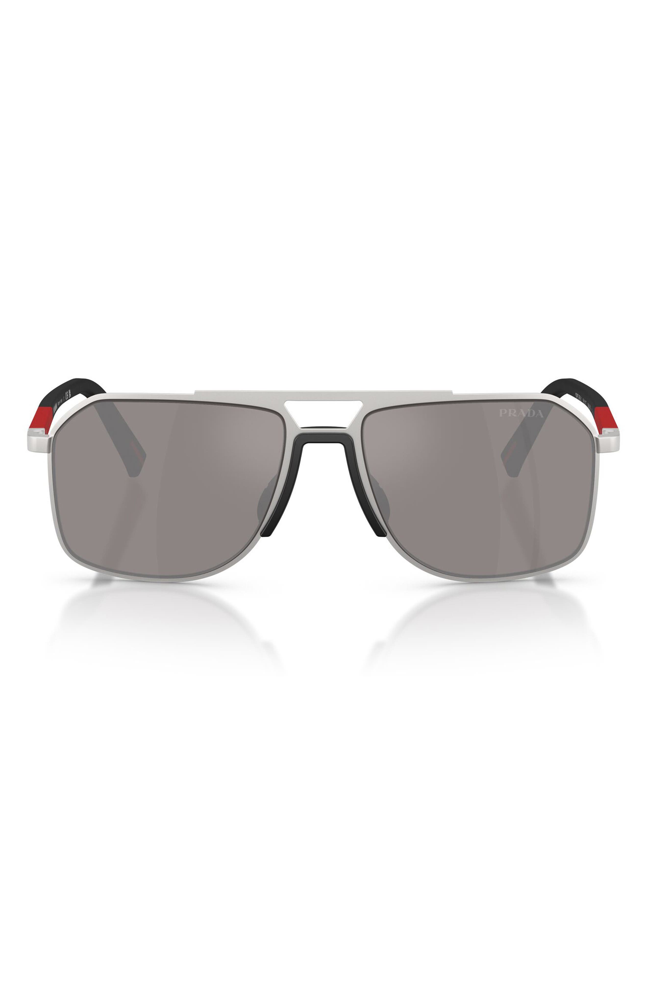 Prada Linea Rossa 56mm Pilot Sunglasses In Gray