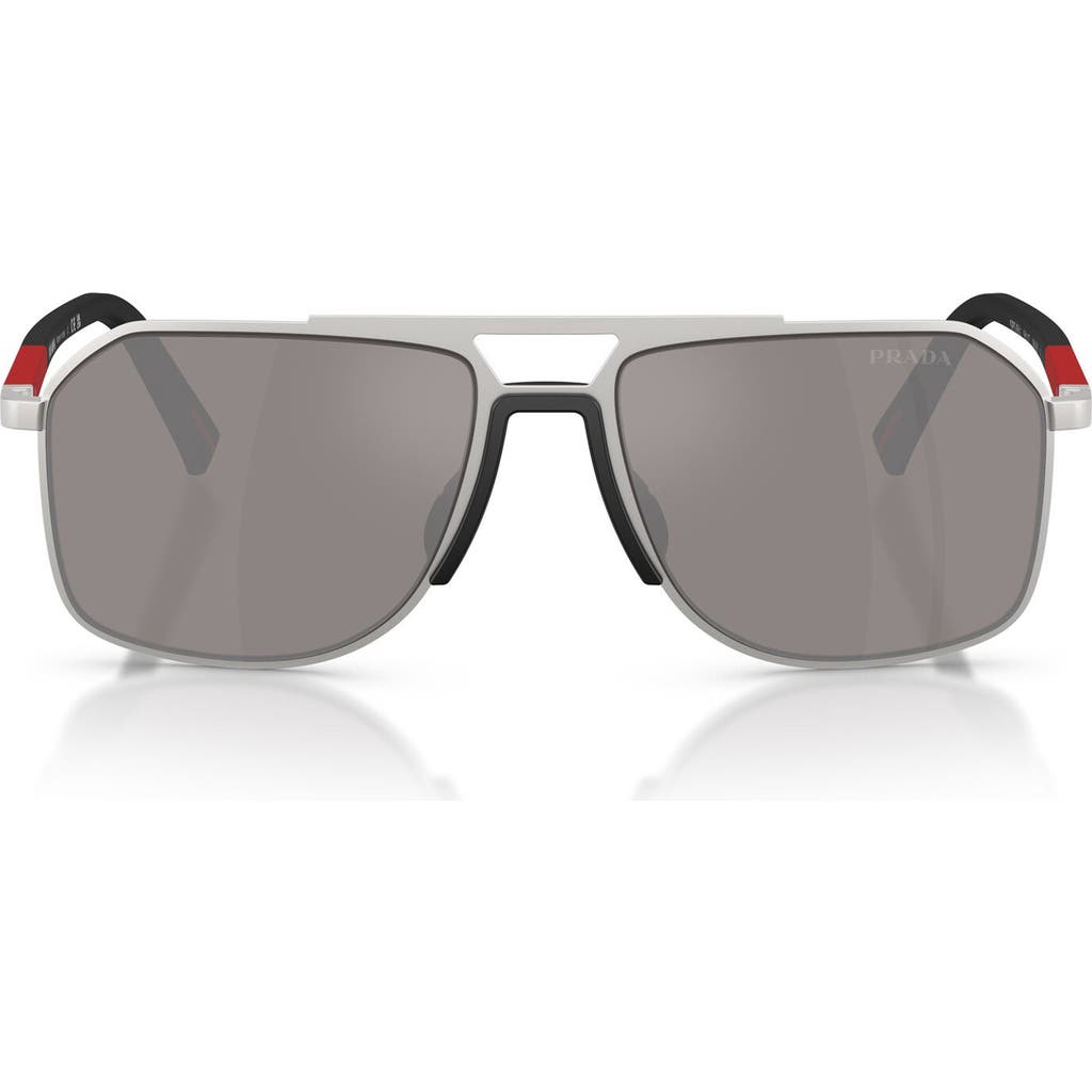 Prada Linea Rossa 56mm Pilot Sunglasses In Gray