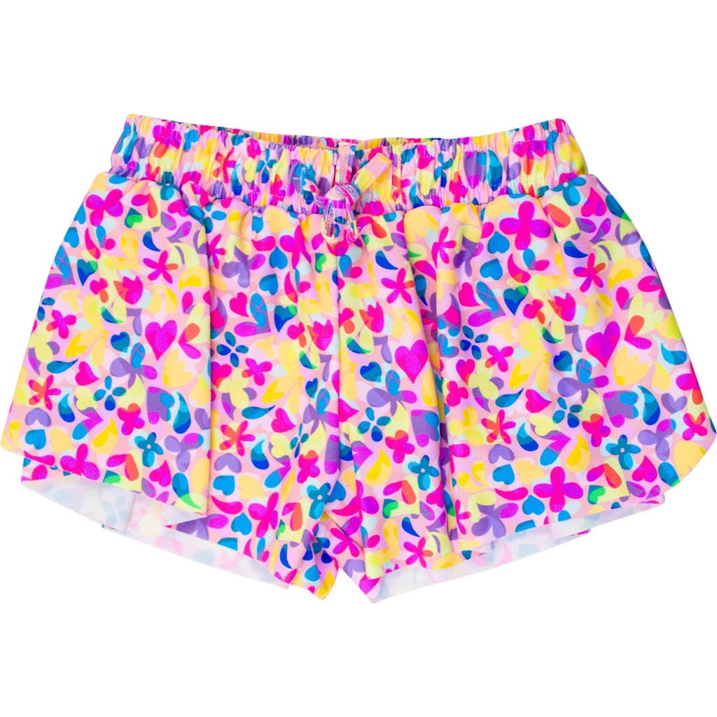 Rufflebutts Girls Active Butterfly Shorts In Multi