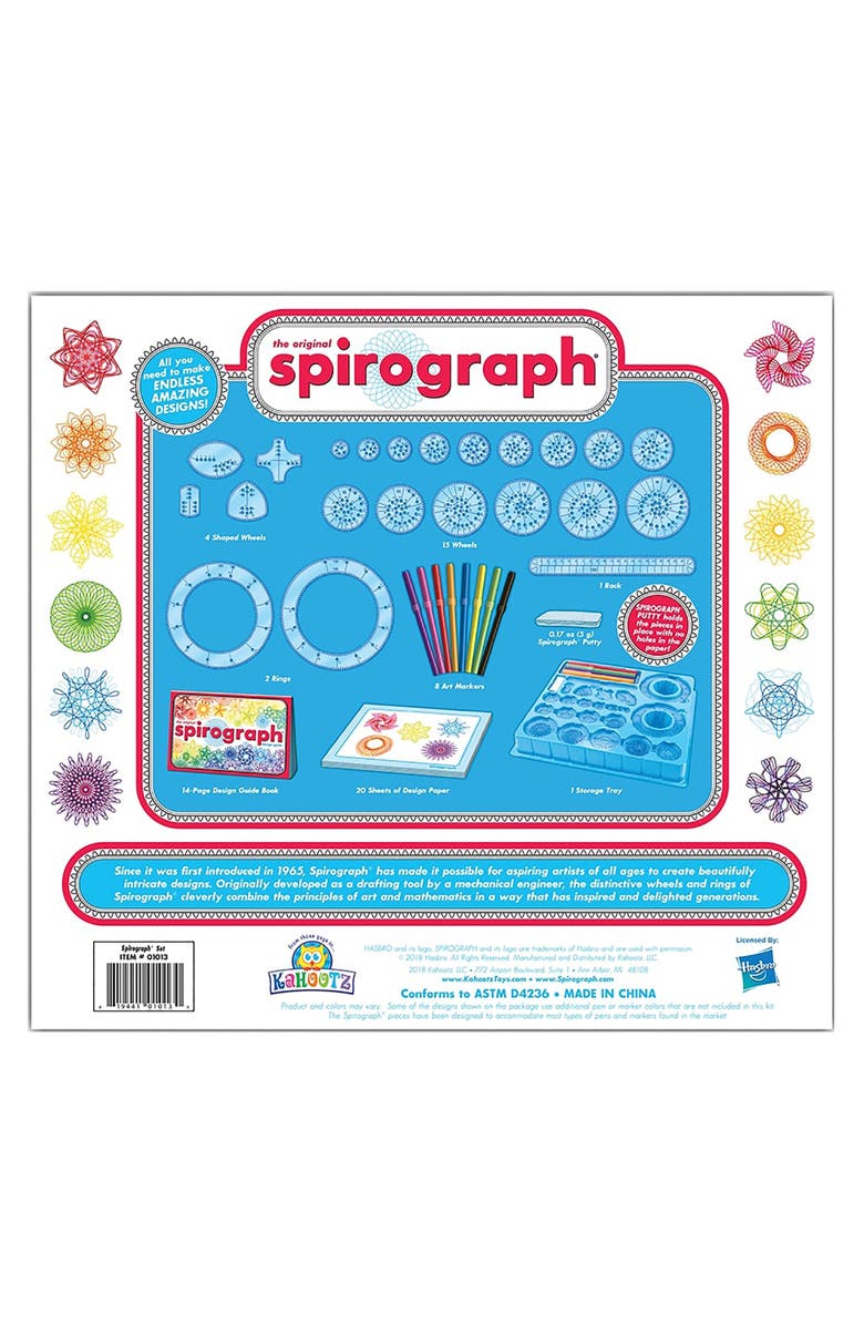 Kahootz The Original Spirograph Drawing Kit w/ Markers & Guide Book, Alternate, color, Multicolored