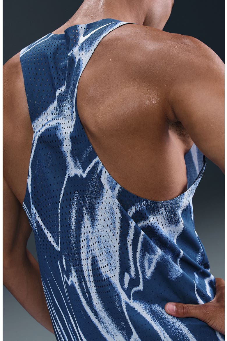 AeroSwift Dri-FIT ADV Running Singlet, Alternate, color, COASTAL BLUE/ WHITE