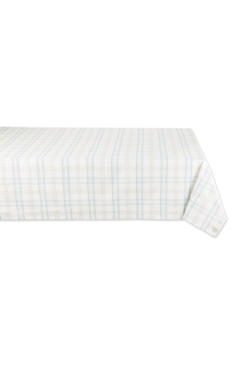 Design Imports Cottontail Garden Plaid Tablecloth, Main, color, White