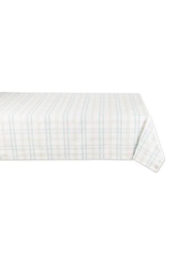 Design Imports Cottontail Garden Plaid Tablecloth In White