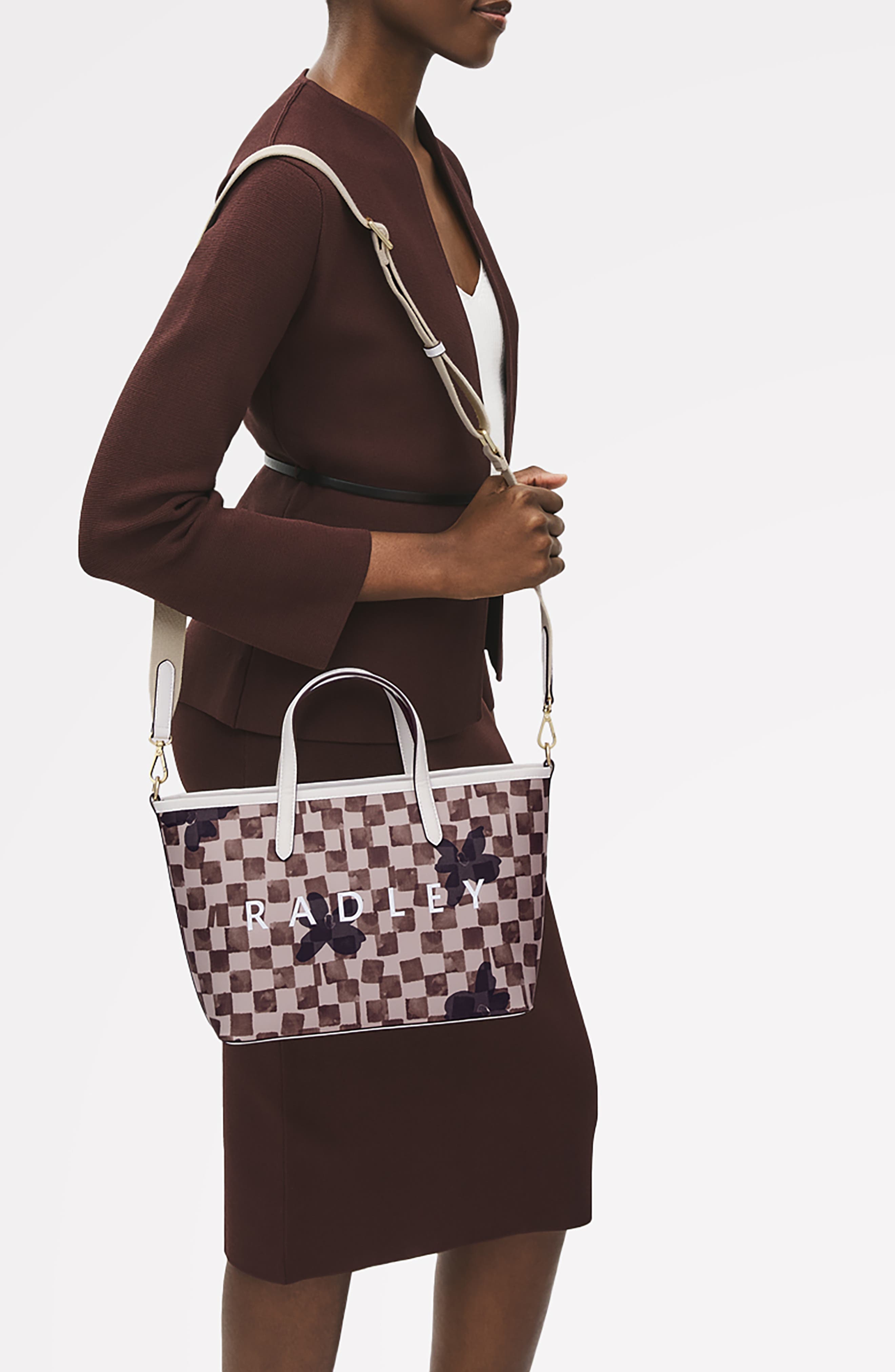 Radley Southwell Gardens - Check Medium Open Top Satchel Bag, Alternate, color, Stone