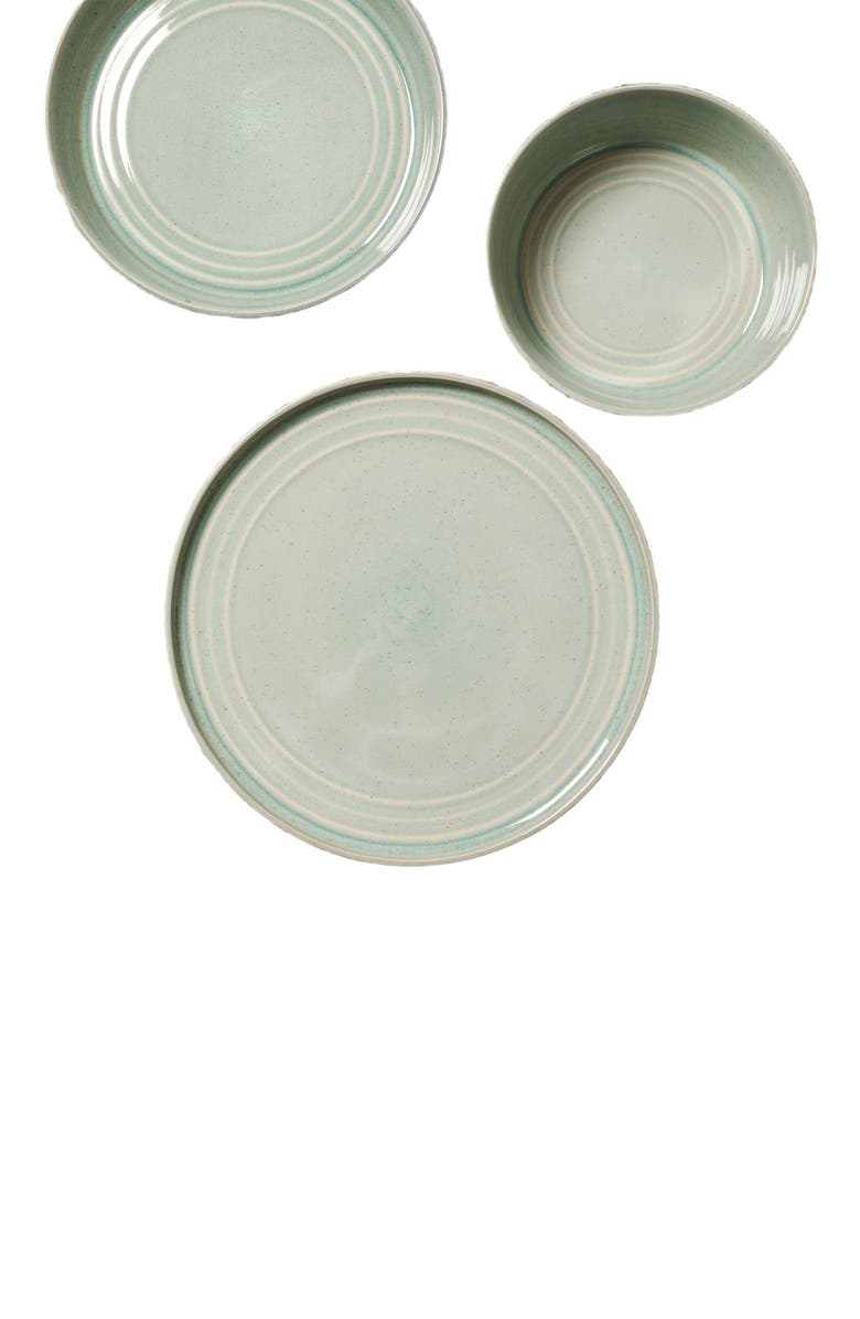 Stone Lain Claire Stoneware 4-Piece Dinner Plate Set, Alternate, color, Green