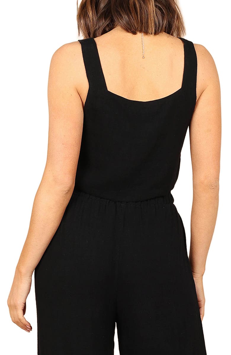 Petal & Pup Eleanor Linen Crop Tank, Alternate, color, Black