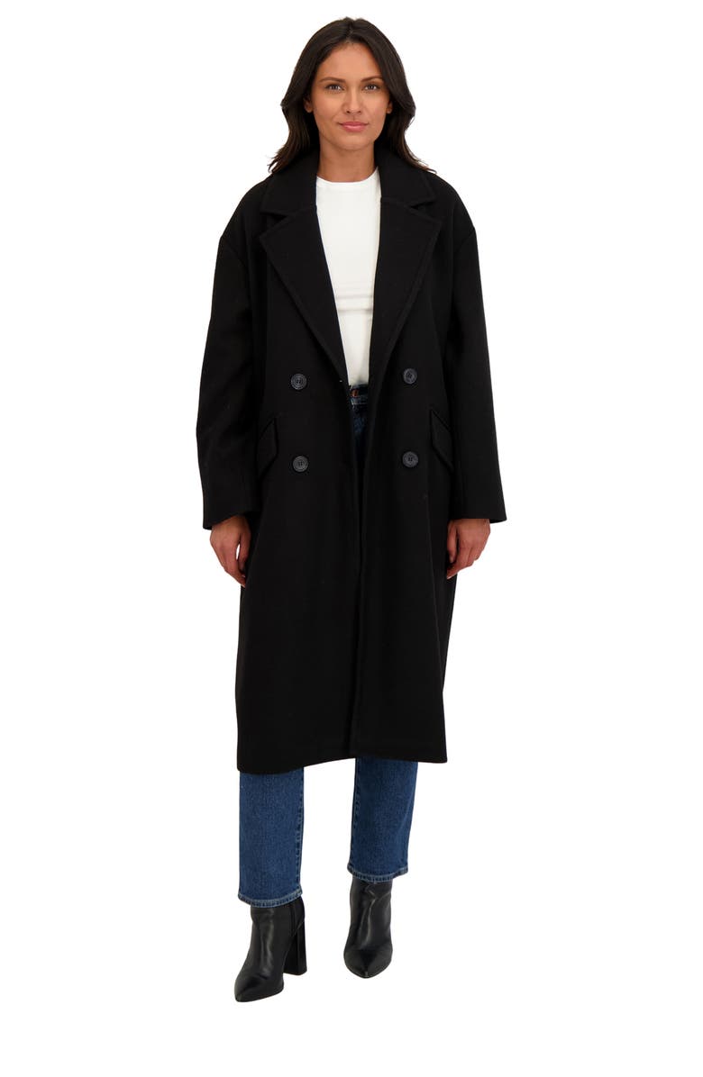 Sebby Double Breasted Coat, Alternate, color, Black