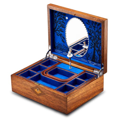 Wolf Ballet Musical Jewelry Box In Walnut Wood